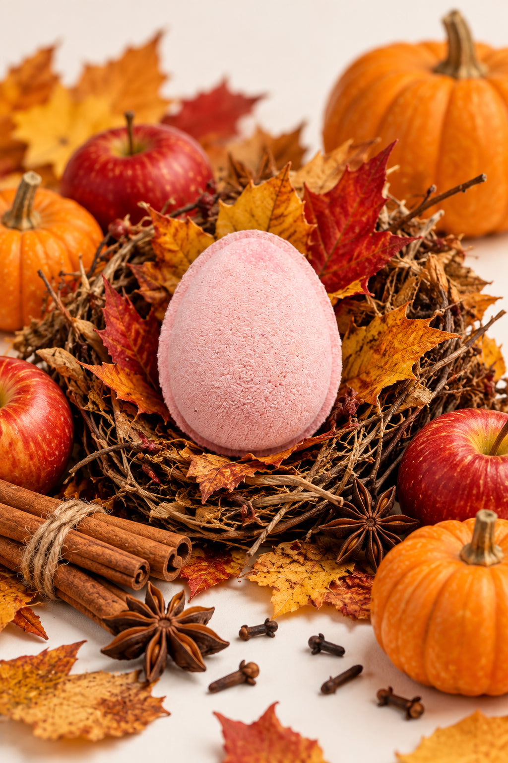 Pumpkin Apple Butter Hatching Egg Bath Bomb with Gnome Figure