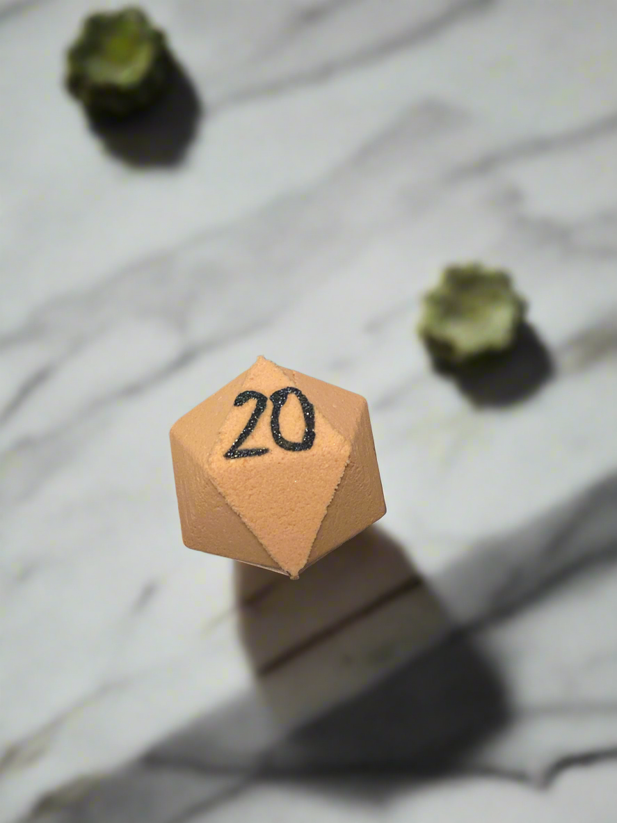 Perfectly Peach D20 Bath Bomb with Full Dice Set