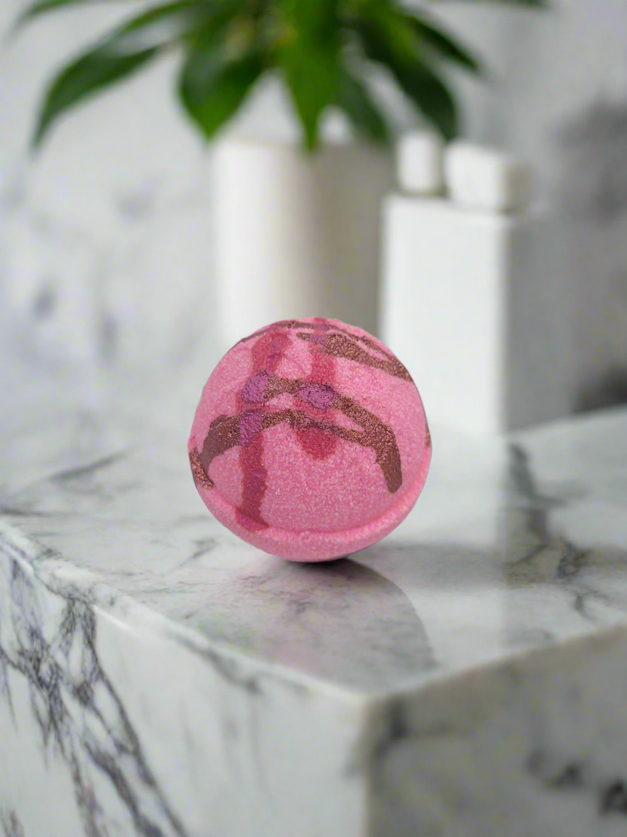 Strawberries & Cream Bath Bomb with Charm