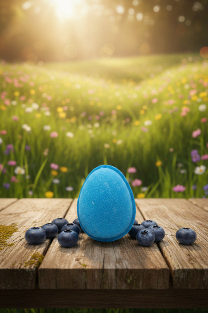 Blueberry Hatching Egg Bath Bomb with Surprise Pony