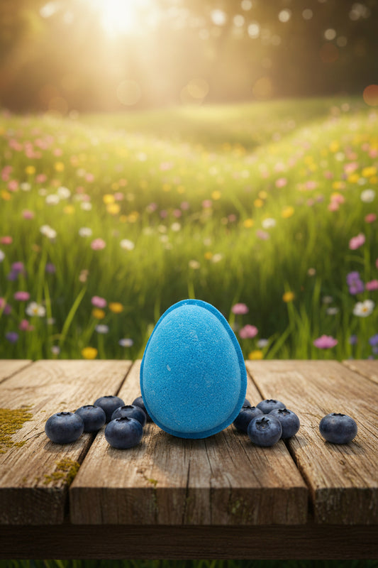 Blueberry Hatching Egg Bath Bomb with Surprise Pony